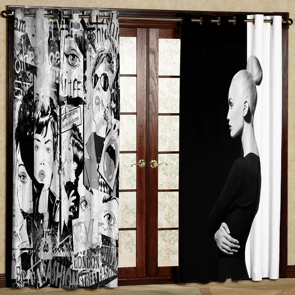 پرده مدل  دختر هازان پانچی کد 1 سایز 280x140 سانتی متر