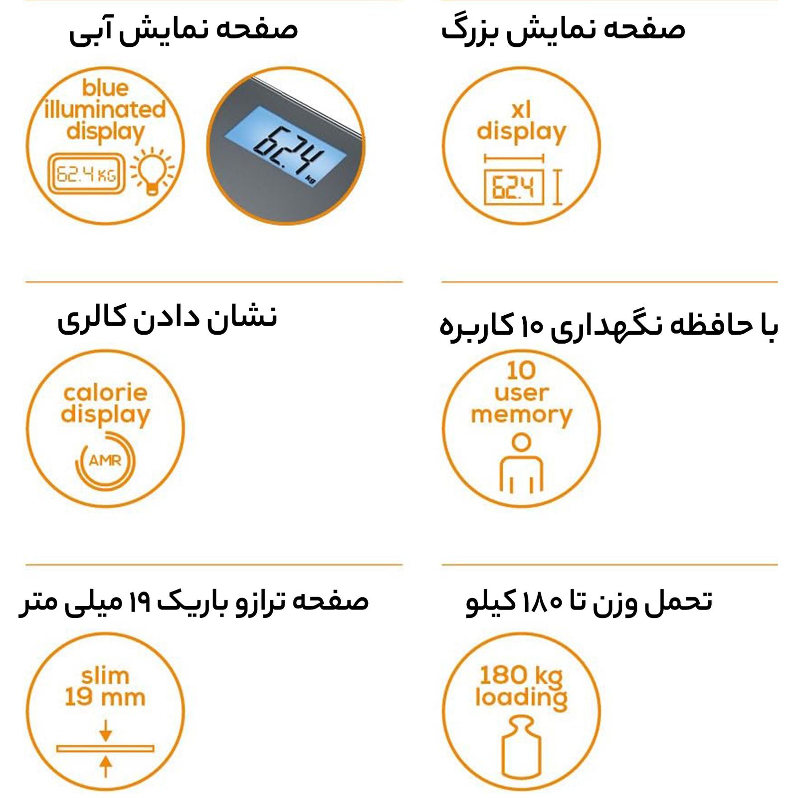 ترازو دیجیتال بیورر مدل BF 180 -  - 5