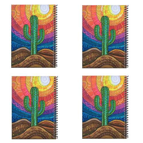 دفتر مشق مدل کاکتوس فانتزی بسته 4 عددی