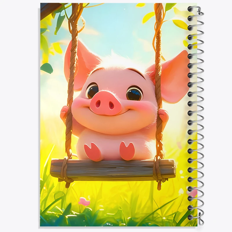 دفتر شطرنجی 50 برگ خندالو طرح خوک بامزه کد F7263