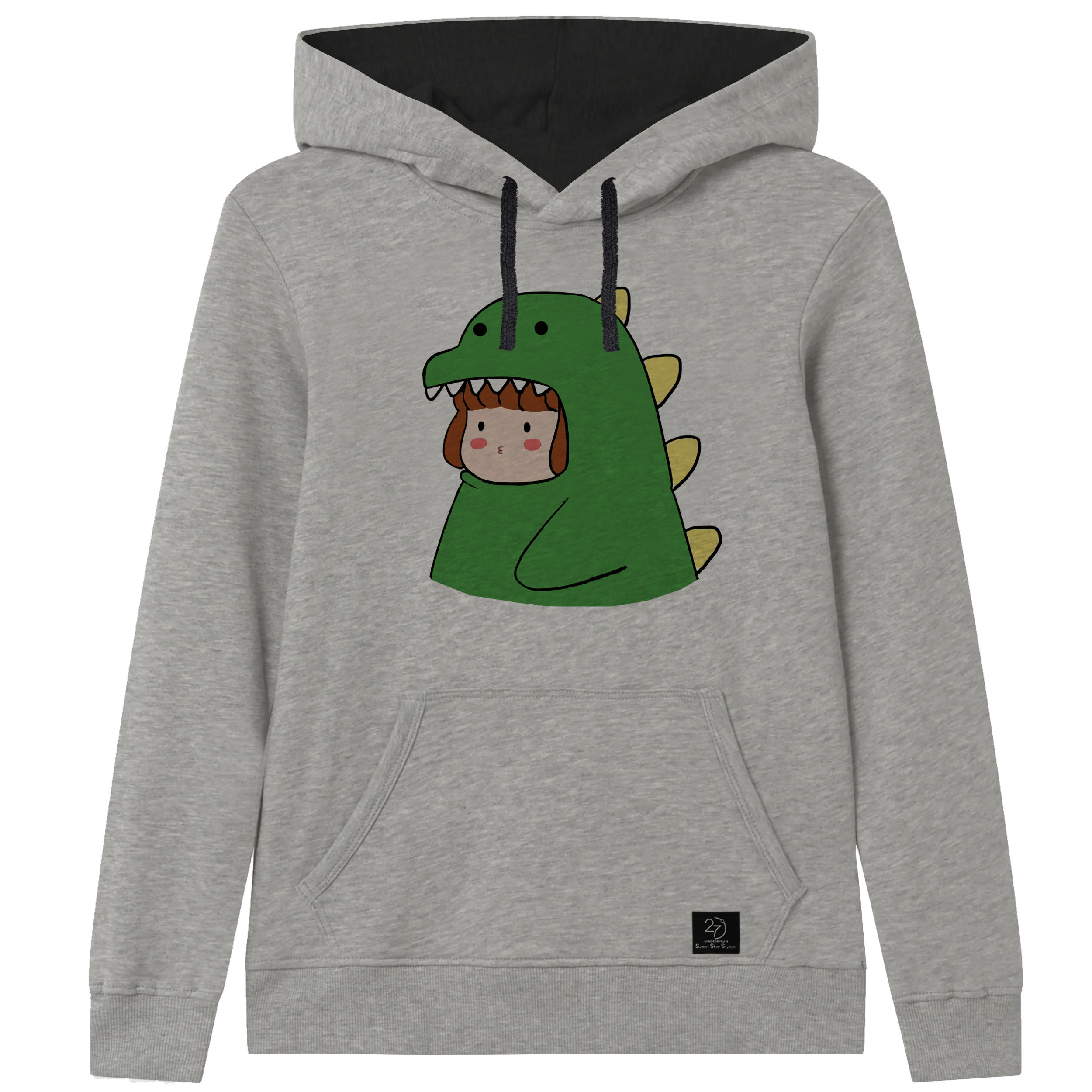 هودی دخترانه 27 مدل دختر کد F15 رنگ طوسی 