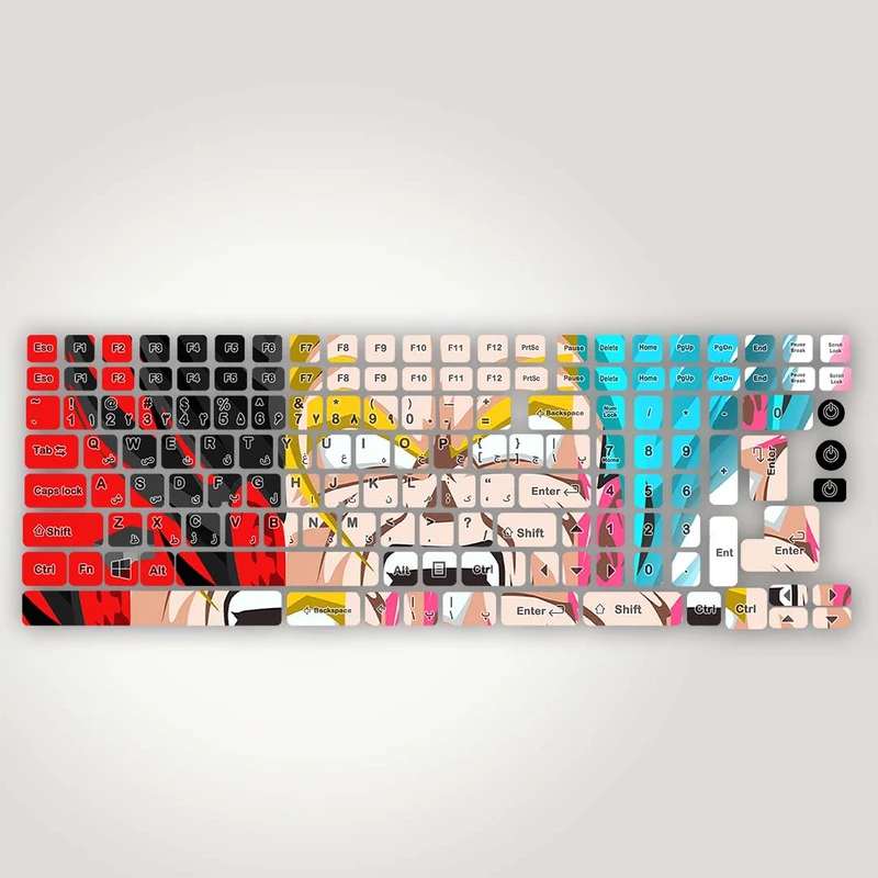 برچسب حروف فارسی کیبورد مدل goku super saiyan anime کد K-333 