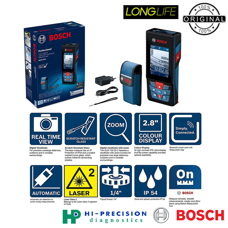متر لیزری بوش مدل دوربین دار فوق حرفه ای GLM 120 C Professional