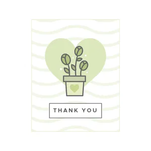 ابزار کادویی مدل تگ آویز Thank You طرح گلدون بسته 5 عددی