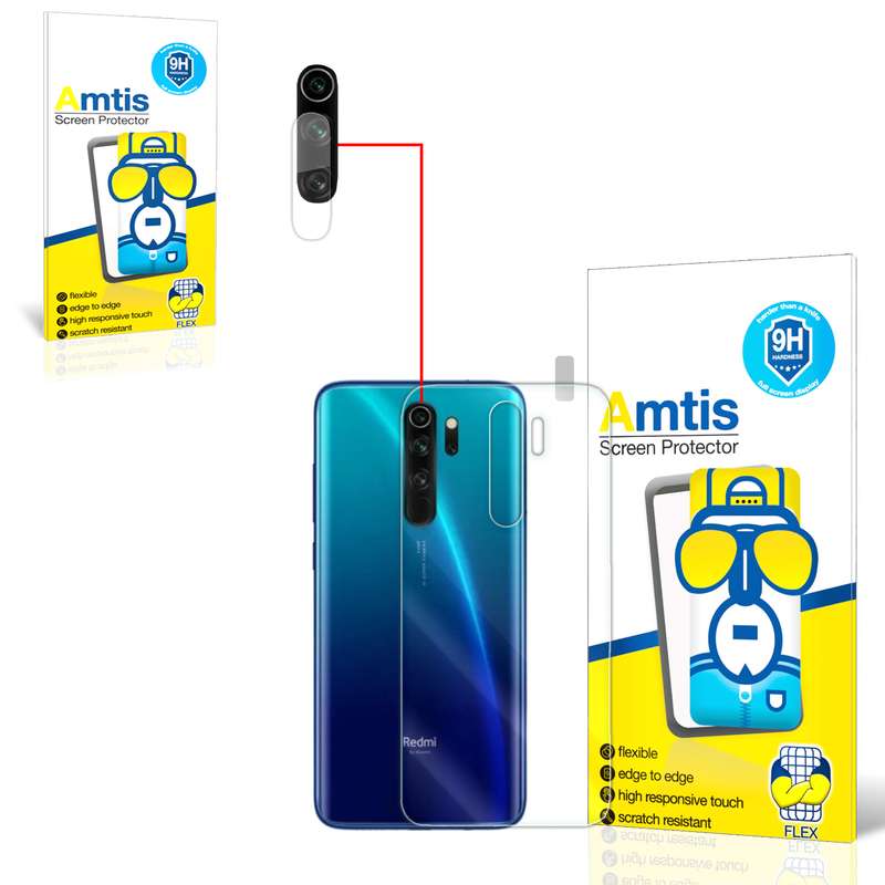 محافظ لنز دوربین امتیس مدل NOro مناسب برای گوشی موبایل شیائومی REDMI NOTE 8 PRO به همراه محافظ پشت گوشی