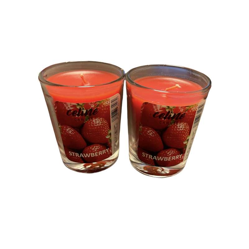 شمع معطر لیوانی سلین مدل StrawBerry بسته دو عددی