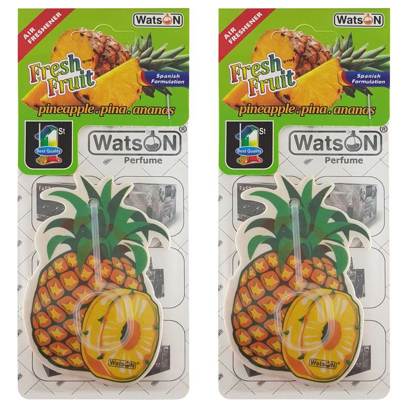 خوشبو کننده خودرو واتسون مدل Card-Pineapple بسته 2 عددی