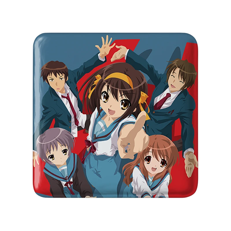 مگنت خندالو طرح هاروهی و دوستان انیمه ناپدید شدن هارومی سوزومیا The Disappearance of Haruhi Suzumiya  مدل مربعی کد 23135