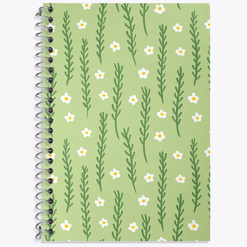 دفتر زبان 50 برگ خندالو مدل سه خط طرح گل گلی کد N921