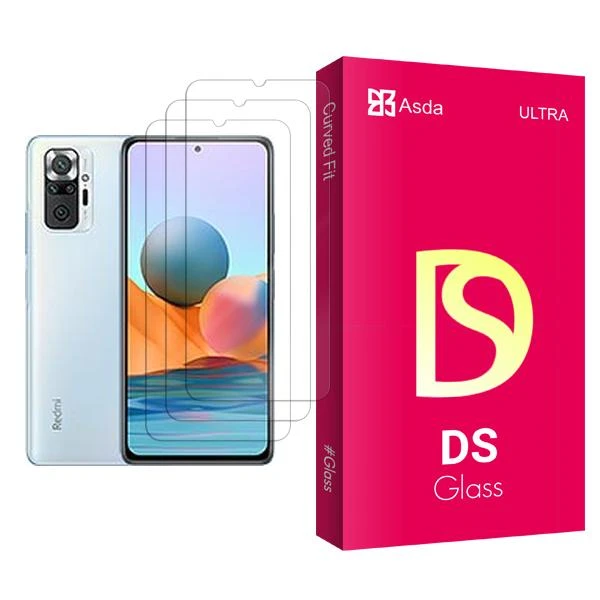 محافظ صفحه نمایش آسدا مدل DS Glass MIX003 مناسب برای گوشی موبایل شیائومی Redmi Note 10 Pro بسته سه عددی