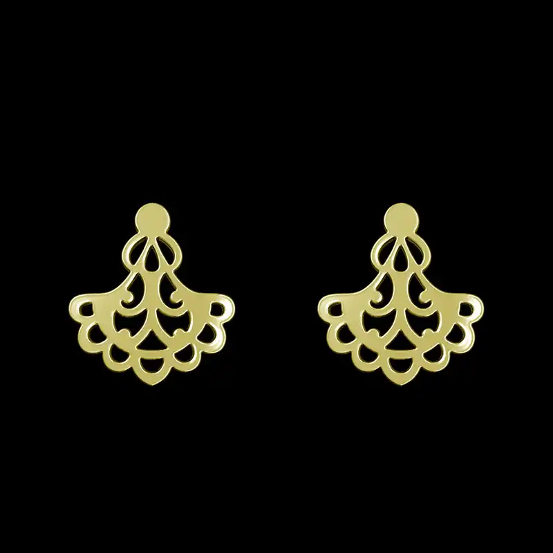 گوشواره طلا 18 عیار زنانه مدوپد مدل اسلیمی کد GA1-15288