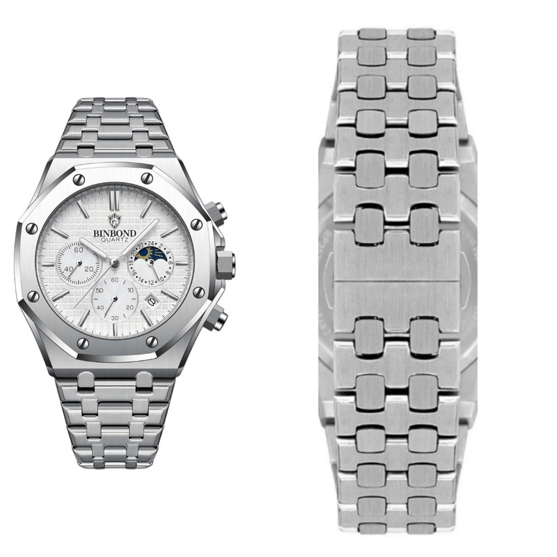 ساعت مچی عقربهای کوارتز مردانه بین باند مدل کلاسیک سه موتور فعال کرنوگراف بند استیل کد B1 ساعت مچی عقربهای کوارتز مردانه بین باند مدل کلاسیک سه موتور فعال کرنوگراف بند استیل کد B1