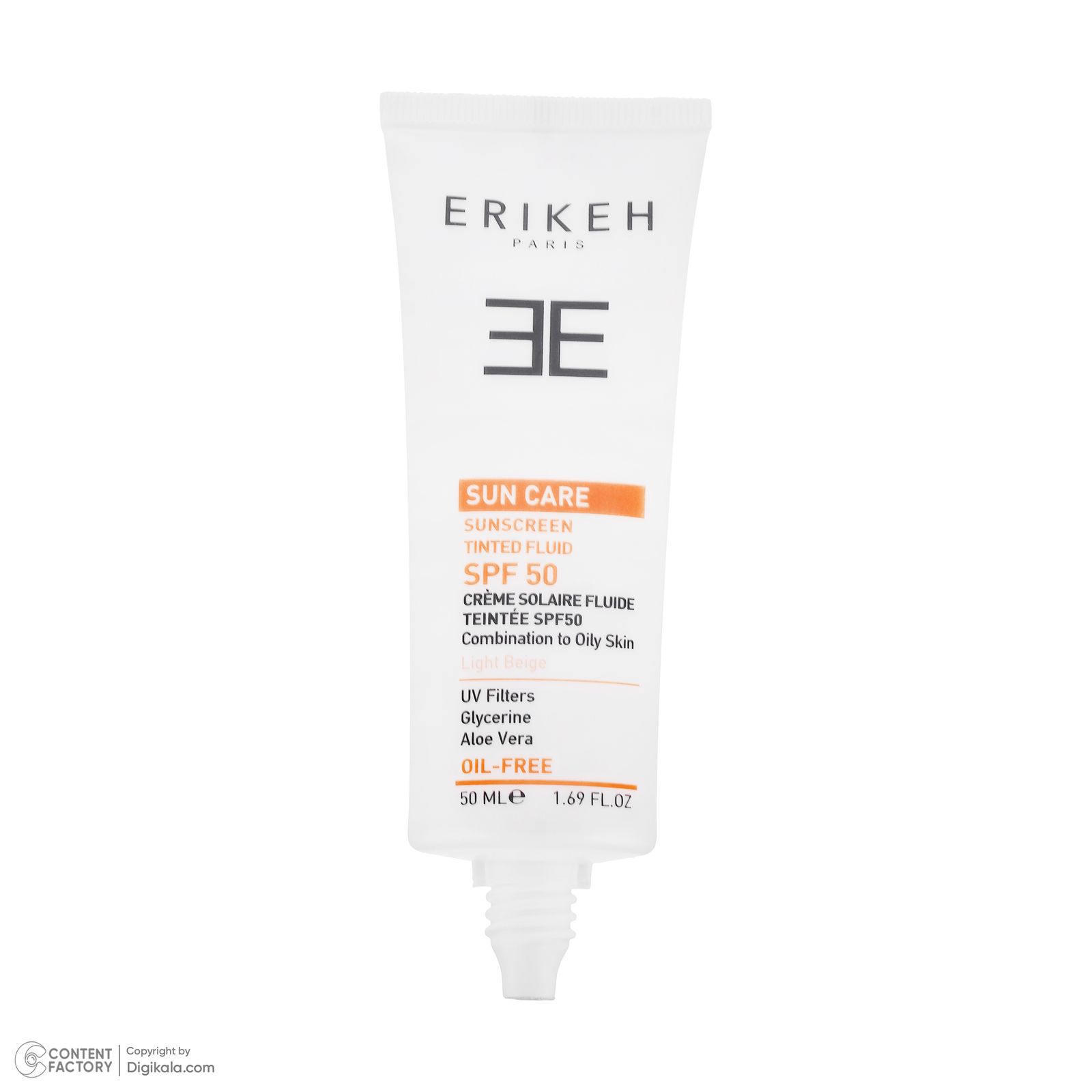 فلوئید ضد آفتاب رنگی صورت اریکه spf50 مدل Oil Free مناسب برای پوست چرب حجم 50 میلی لیتر -  - 2
