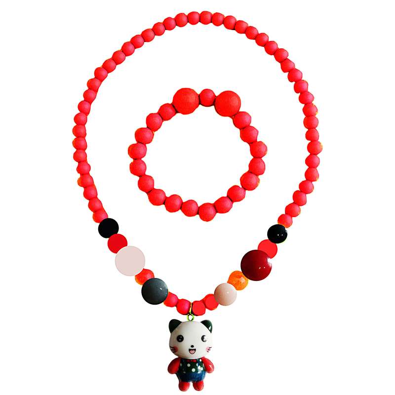 نیم ست دخترانه طرح گربه کد 01