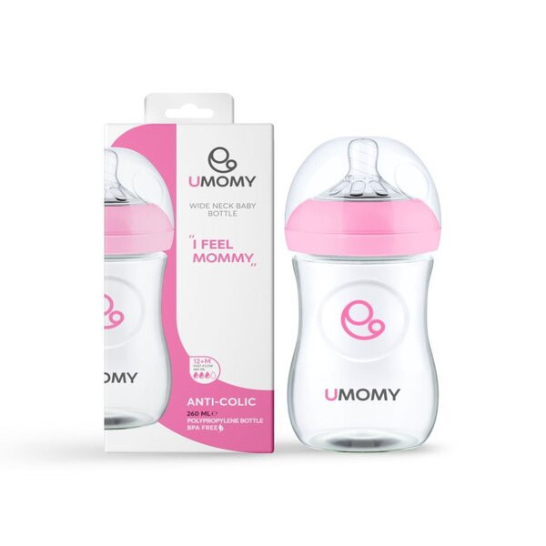 شیشه شیر یومامی مدل دهانه عریض پروپیلن گنجابش 260 میلی لیتر