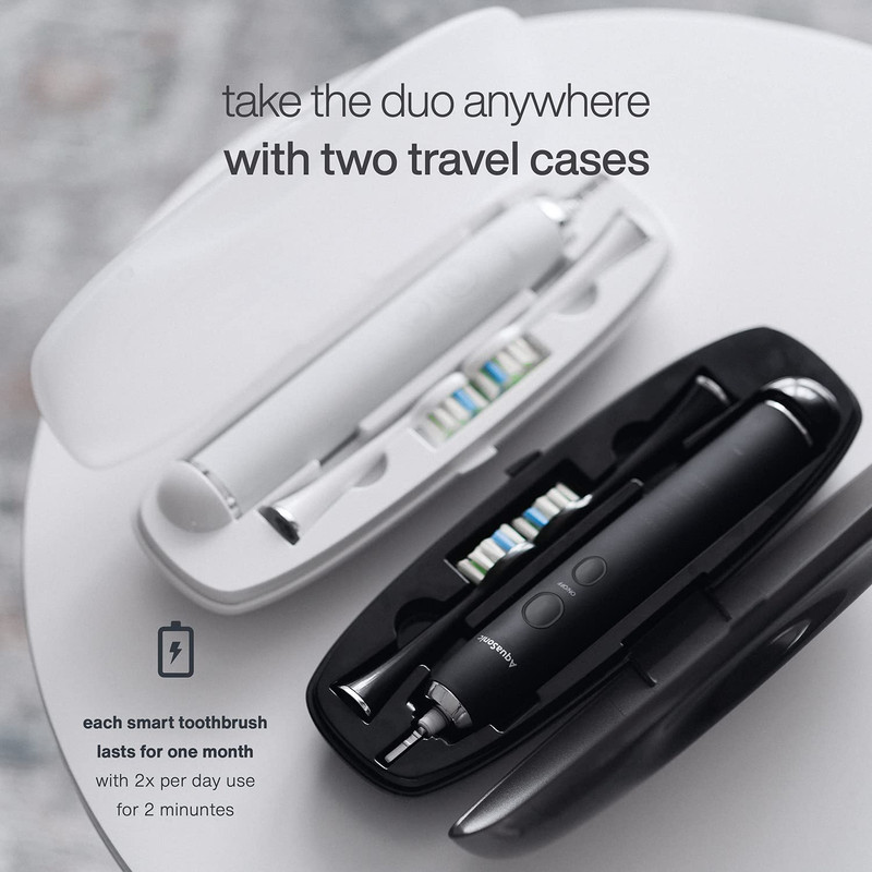 مسواک برقی آکواسونیک مدل DUO PRO مجموعه 2 عددی به همراه سری یدک بسته 8 عددی مسواک برقی آکواسونیک مدل DUO PRO مجموعه 2 عددی به همراه سری یدک بسته 8 عددی