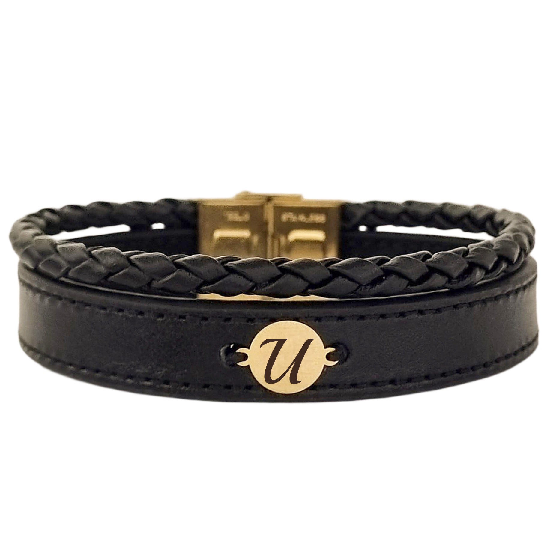 دستبند طلا 18 عیار مردانه لیردا مدل حرف U 829