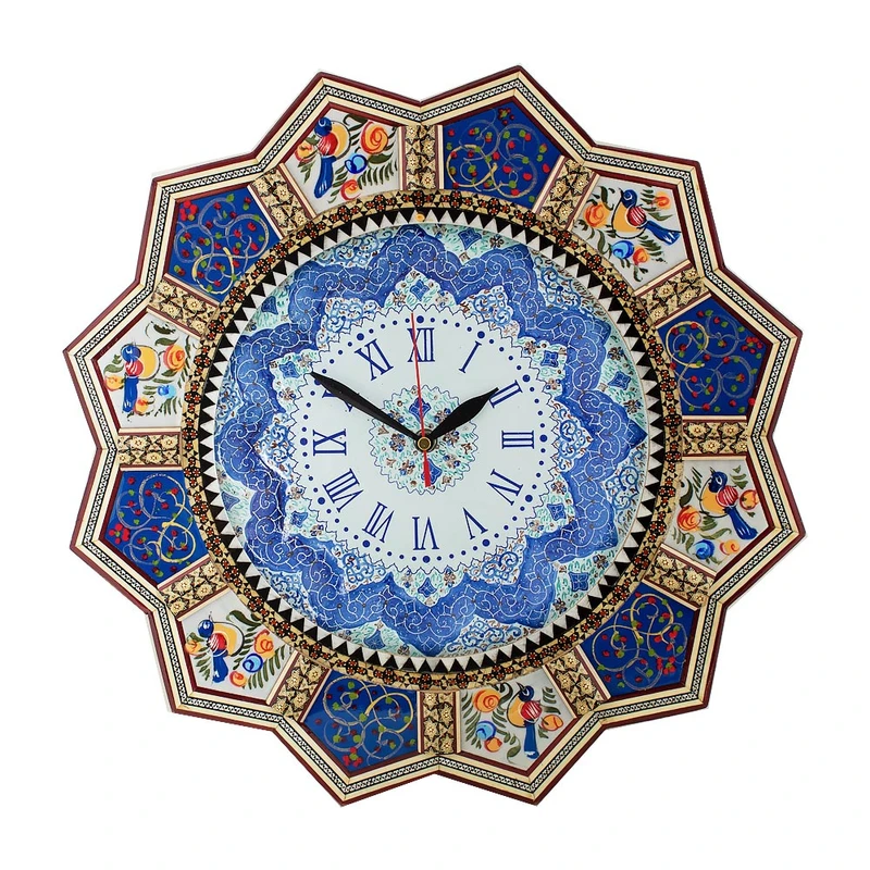 ساعت دیواری خاتم کاری مدل خورشیدی کد 42-1
