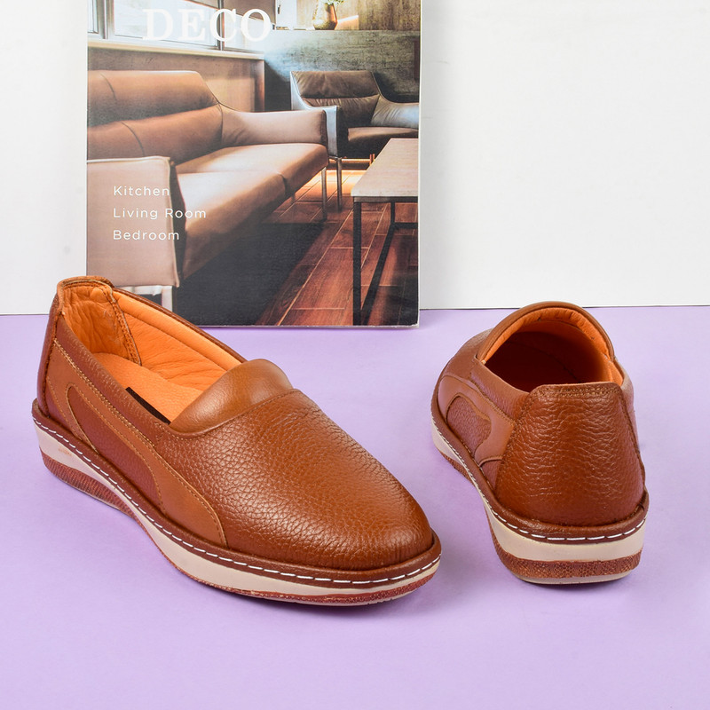 کفش روزمره زنانه مدل چرم طبیعی HN.4143