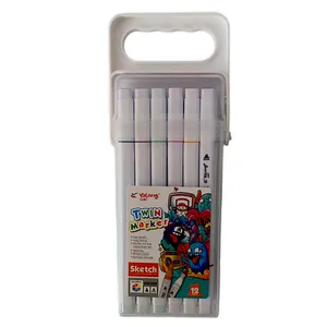 ماژیک رنگ آمیزی یالونگ مدل اسکچ کد 211806 بسته 12 عددی