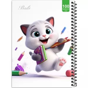 دفتر نقاشی 100 برگ بله طرح فانتزی گربه نقاش کد A4-N246