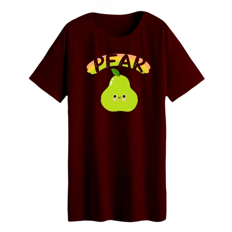 تی شرت لانگ زنانه مدل گلابی