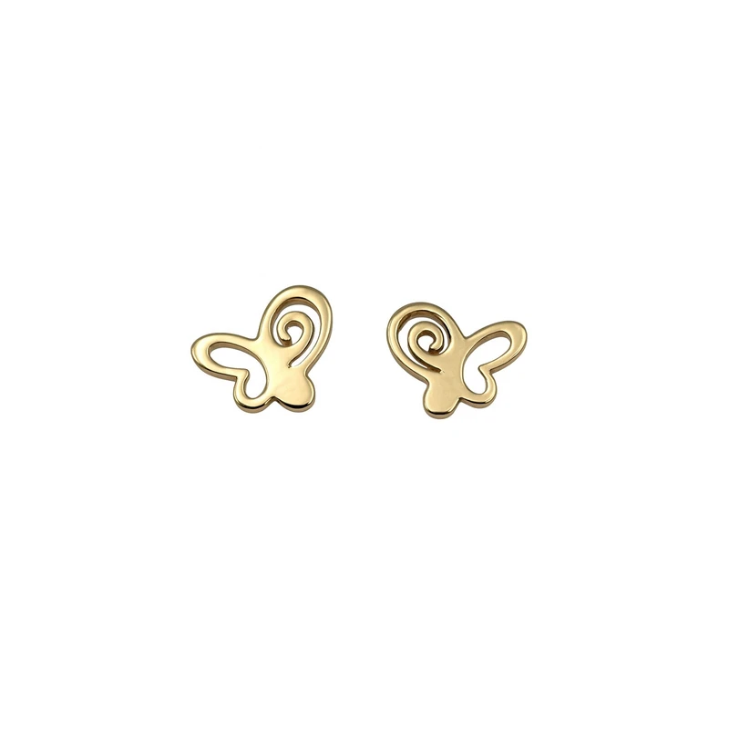 گوشواره میخی طلا 18 عیار زنانه مان گالری مدل پروانه کد E-500019