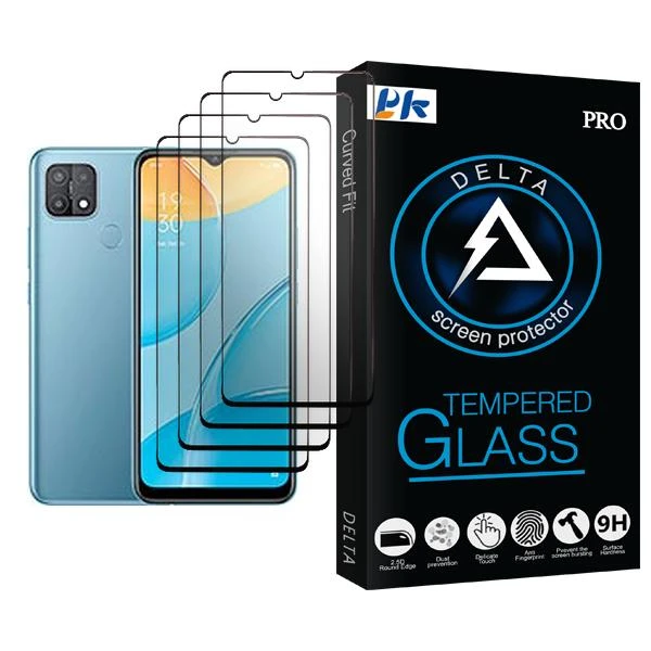 محافظ صفحه نمایش پی کی مدل Delta Glass MIX004 مناسب برای گوشی موبایل اوپو A15 بسته چهار عددی