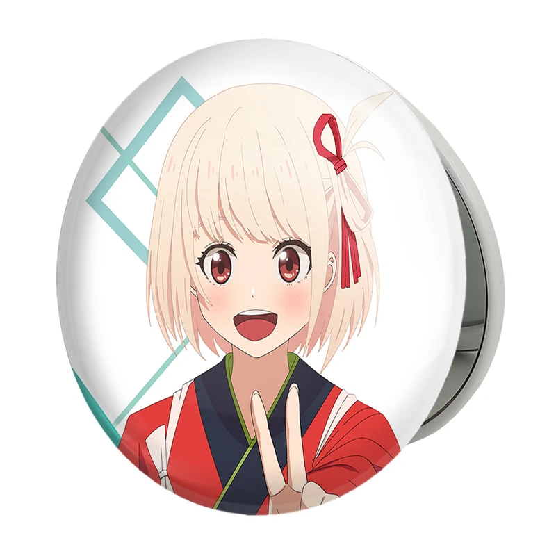 آینه جیبی خندالو طرح تاکینا و چیساتو انیمه لیکوریس ریکویل Lycoris Recoil مدل تاشو کد 23070 