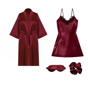 لباس خواب زنانه آنی لوکس مدل ساتن کد 66703Lبه همراه چشم بند و کش مو