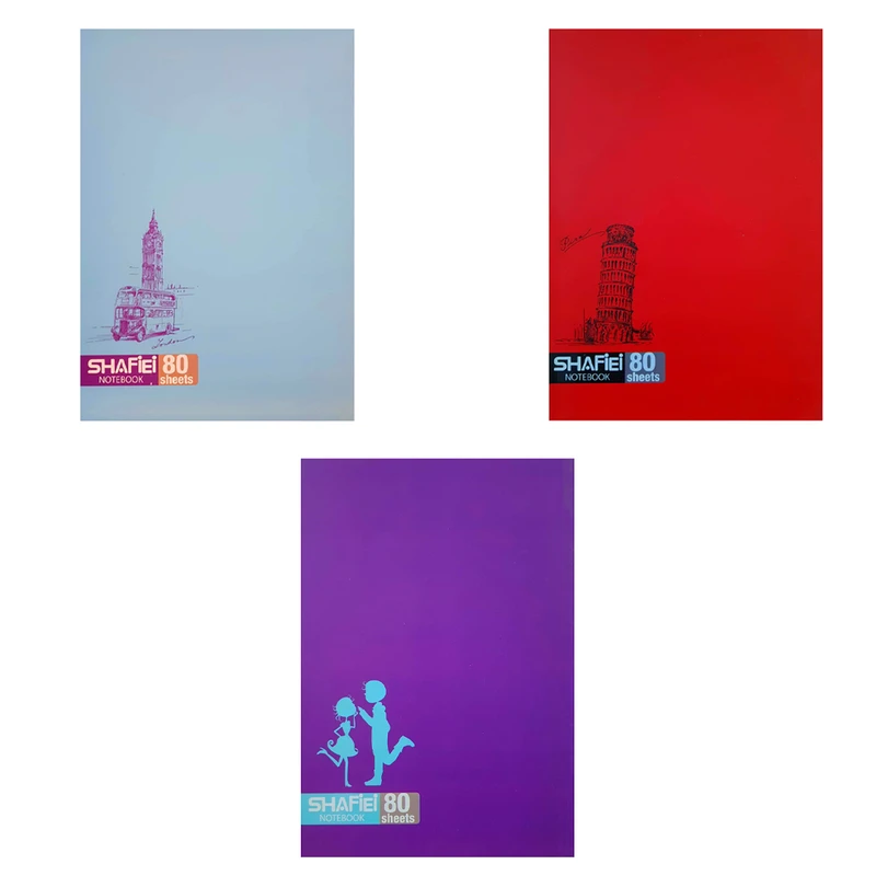 دفتر 80 برگ شفیعی کد 15 مجموعه 3 عددی 