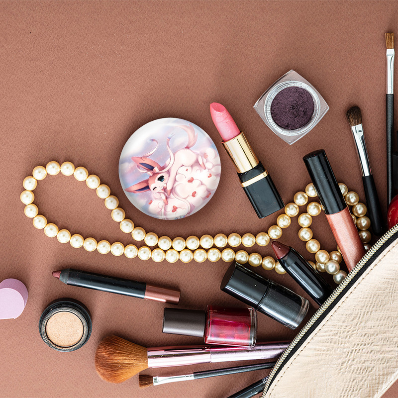 آینه جیبی خندالو مدل سیلوئون انیمه پوکمون  کد 17337