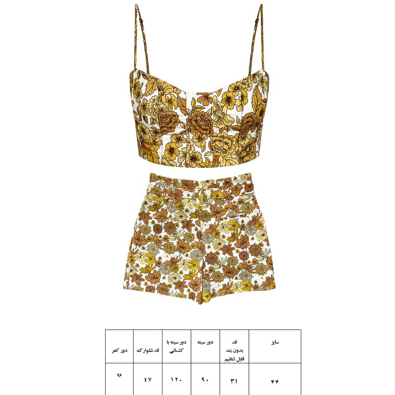 ست تاپ و شلوارک زنانه مدل بندی 19574241