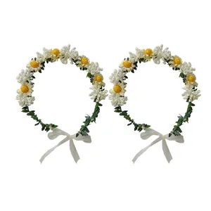 تاج مو دخترانه مدل بابونه و گلریز 123 بسته دو عددی