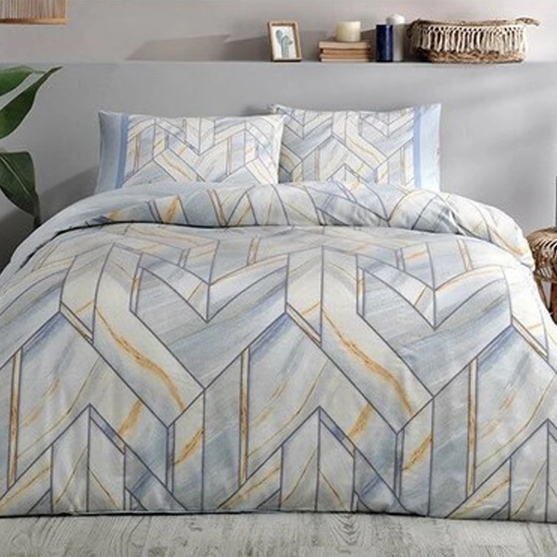 سرویس ملحفه 2 نفره 4 تکه ازدیلک مدل Nevresim Takimi Marble