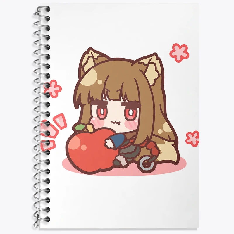 دفتر زبان 50 برگ خندالو مدل سه خط طرح هولو انیمه ادویه و گرگ کد 36166