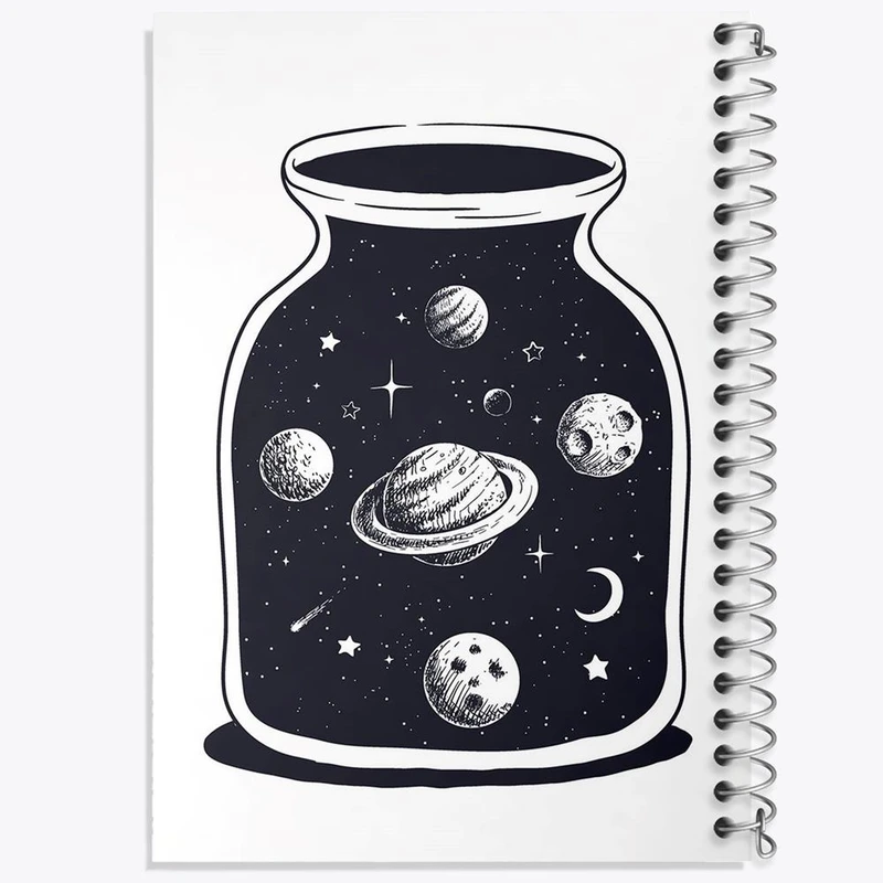 دفتر شطرنجی 50 برگ خندالو طرح فضایی کد 25145