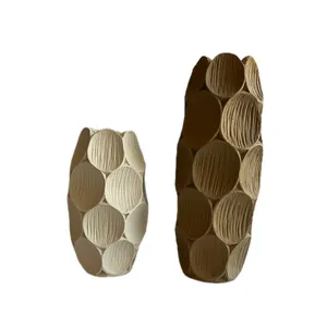 گلدان سنگی مدل سکه ای مجموعه 2 عددی