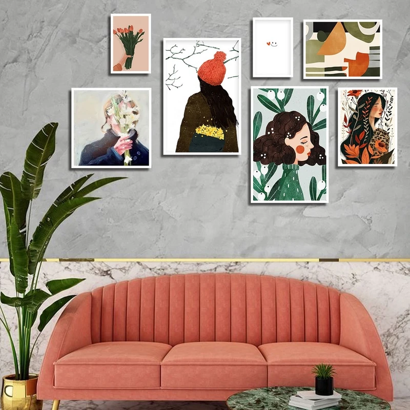 تابلو بکلیت طرح نقاشی فانتزی مدل W-2318 مجموعه 7 عددی