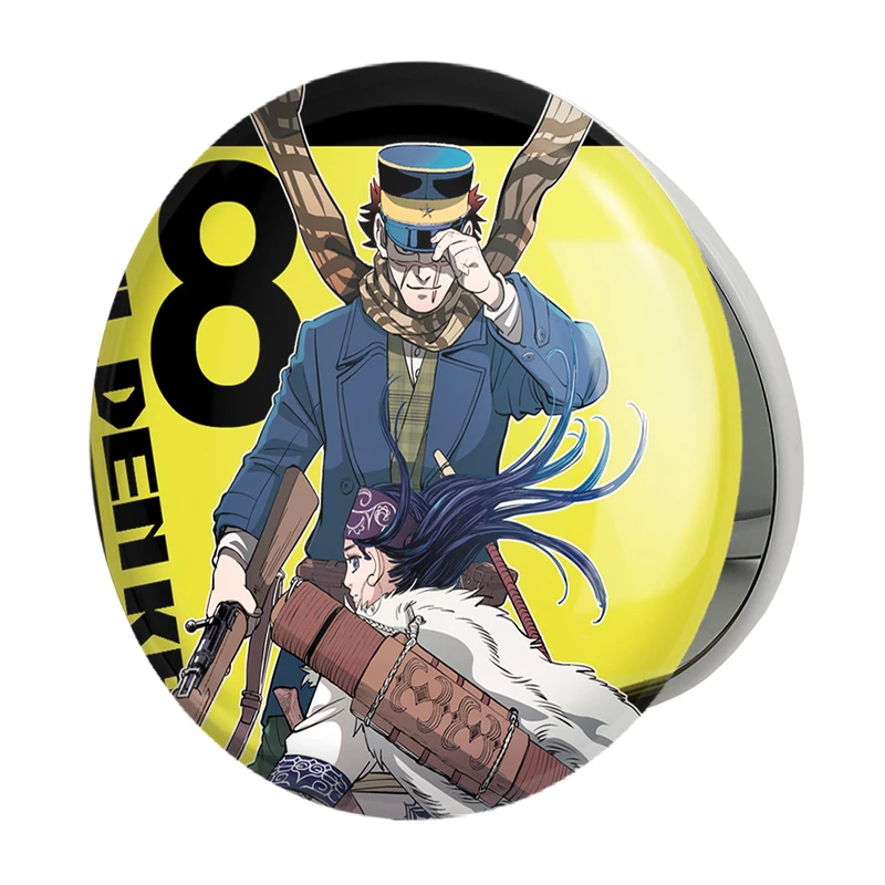 آینه جیبی خندالو طرح سایچی انیمه کامویی طلایی Golden Kamuy مدل تاشو کد 23714 