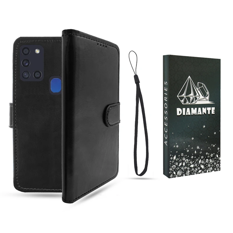 کیف کلاسوری دیامانته مدل Kif_Bk مناسب برای گوشی موبایل سامسونگ Galaxy A21s به همراه بند آویز