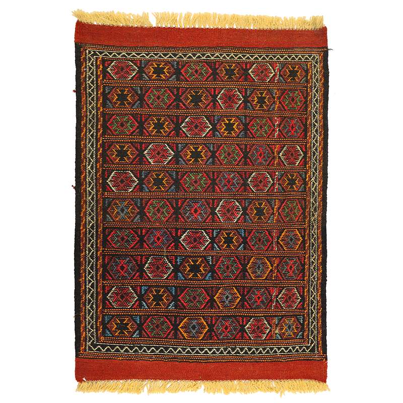 گلیم دستبافت نیم متری مدل کردی کد 1409405