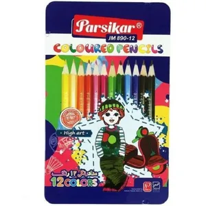 مداد رنگی 12 رنگ پارسیکار مدل فلزی کد 89012