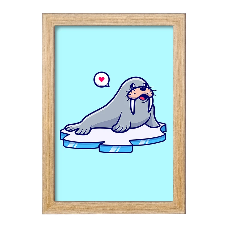 تابلو خندالو مدل حیوانات بامزه شیر دریایی کد 29689