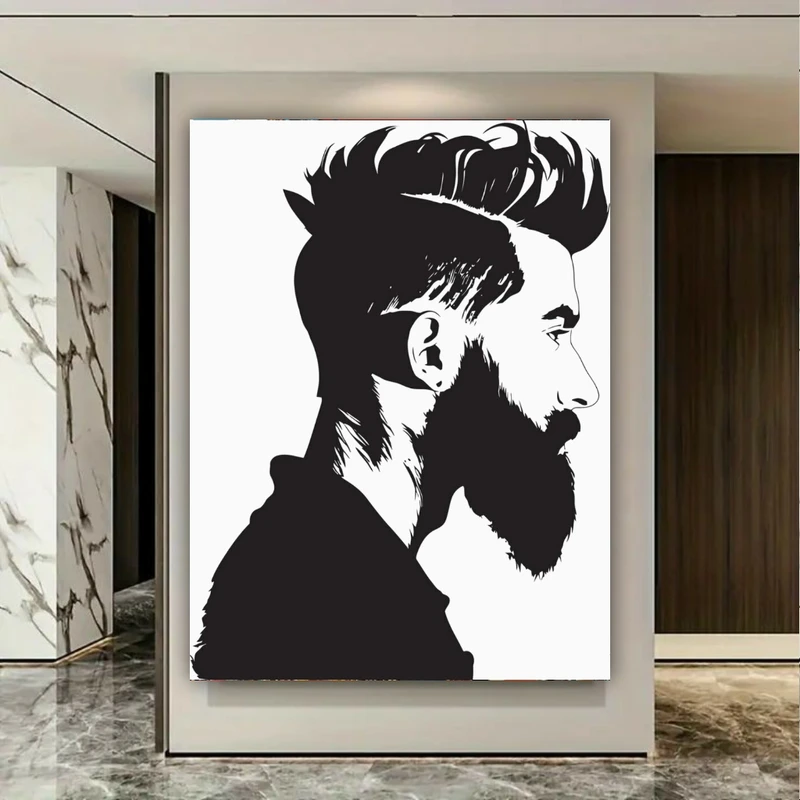 پوستر طرح آرایشگاه مردانه مدل چهره کد BK23908