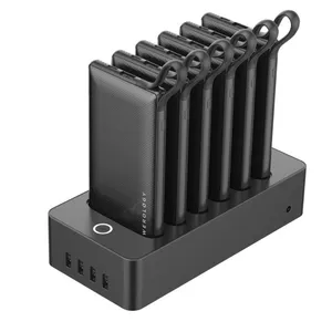 شارژر همراه پاورولوژی مدل PPBCHA01 ظرفیت 10000 میلی آمپر مجموعه 6 عددی به همراه پایه شارژ