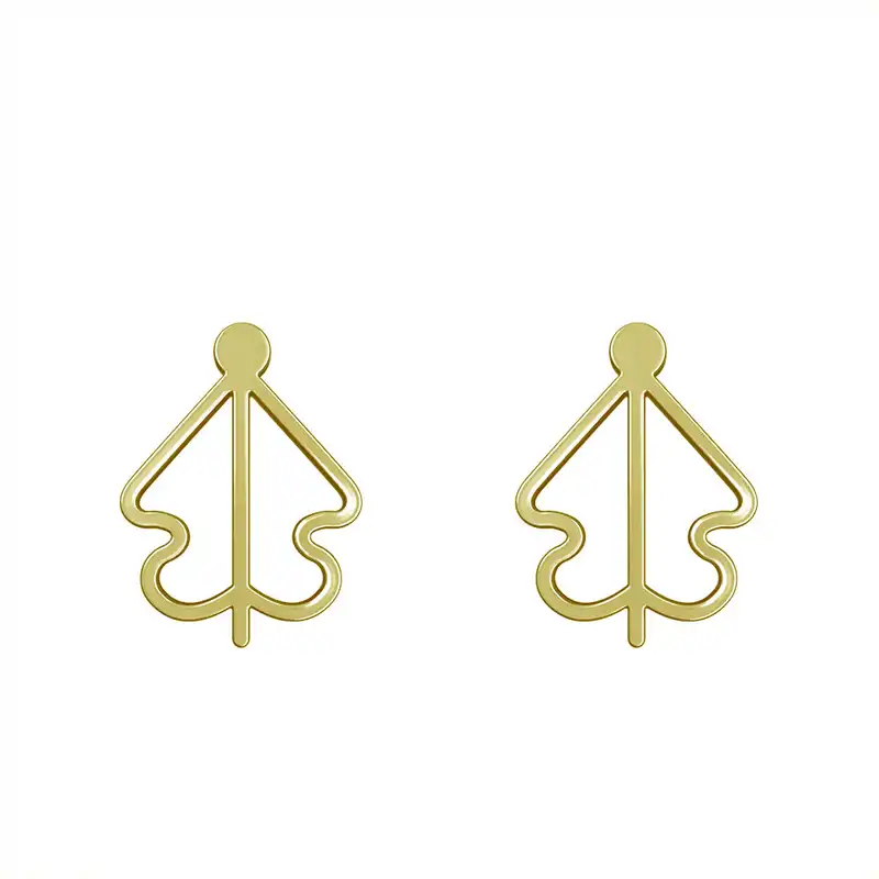 گوشواره طلا 18 عیار زنانه مدوپد مدل برگ کد GA1-15945