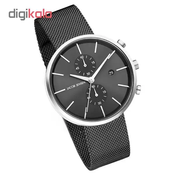 ساعت مچی عقربه ای مردانه جیکوب جنسن مدل Linear Series 626
