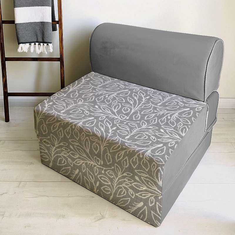مبل تختخواب شو یک نفره نوپه هوم مدل تشک شو طرح برگ و گل کد M1122