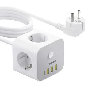 شارژر رومیزی 20 وات 4 پورت بیسوس مدل  PowerCombo Cube 20w S321A